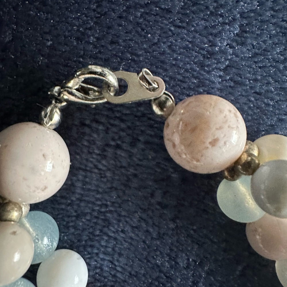 Multi-Strand Pastel Beaded Necklace with Silver Accents - Picture 8 of 15